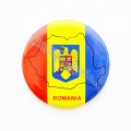 Magnet metalic rotund tricolor si stema Romania